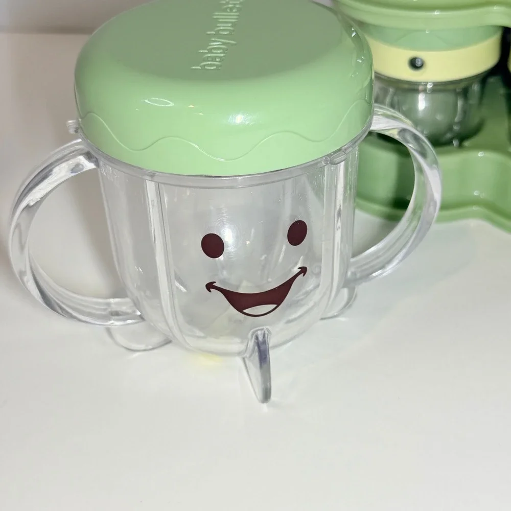 Baby Bullet Storage System 12 Date Dial Cups 2 Trays 2 Short Cups Green Clear